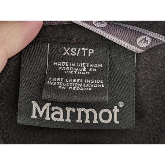 Marmot Black Full Zip Jacket Velcro Cuffs Size XS - Picture 5 of 5